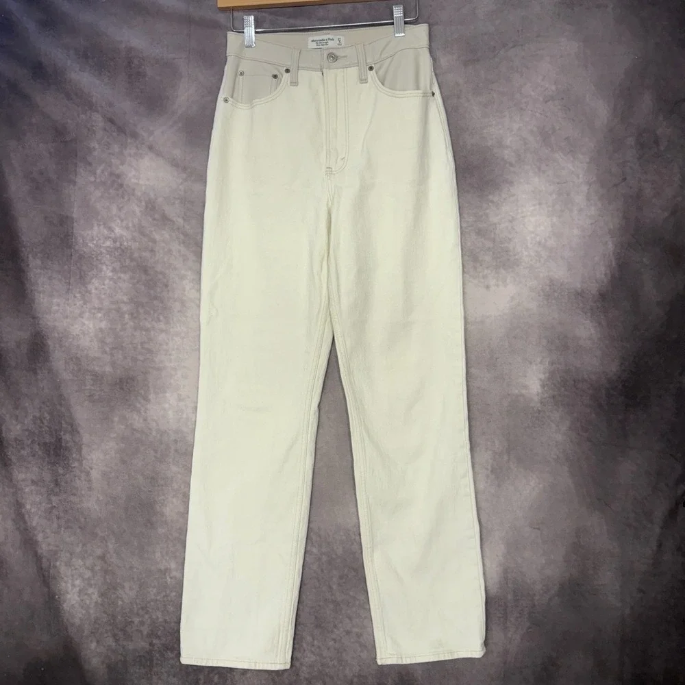 Abercrombie & Fitch Jeans Womens 27 Blue The‎ 90s Straight Ultra High Rise Denim